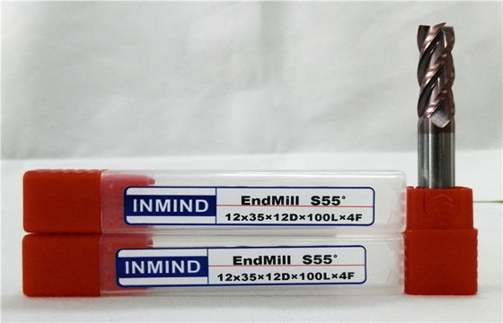 HRC55 Katı karbid sonunda değirmen kesici yüksek duyarlık Meydanı kesme araçları uzun flüt