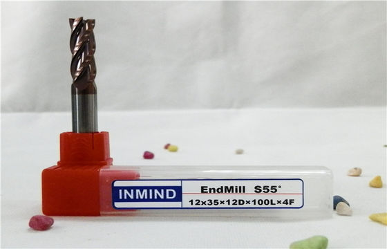 HRC55 Katı karbid sonunda değirmen kesici yüksek duyarlık Meydanı kesme araçları uzun flüt