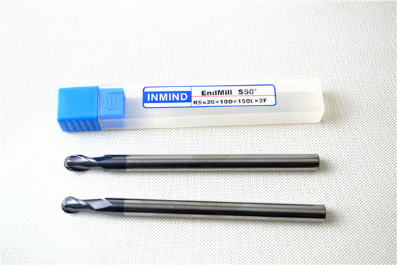 Spiral TiAlN topu burun sonunda Mills, uzun flüt sonunda Mills kesme alüminyum kaplı