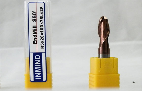 2 flüt CNC top burun sonunda katı sert metal çubuk ile değirmen için çelik / paslanmaz çelik