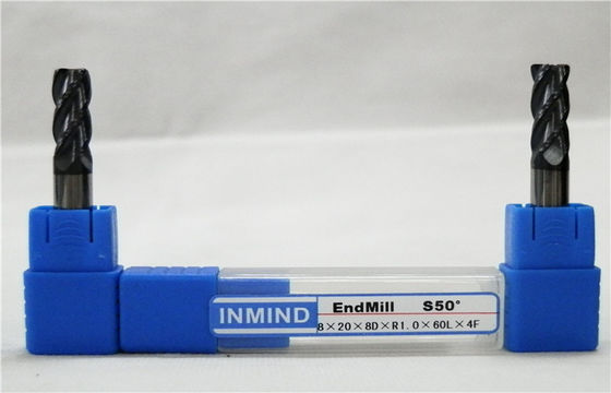 TiAlN köşe yarıçapı boğa burun sonunda değirmen kesici, standart uzunluğu, köşe yarıçapını kaplı