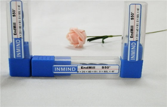 TiAlN köşe yarıçapı boğa burun sonunda değirmen kesici, standart uzunluğu, köşe yarıçapını kaplı