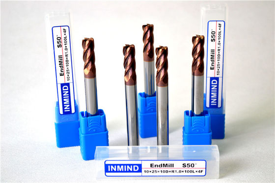 Kesici Ekstra Uzun CNC Köşe Yarıçapı End Mill 4 Flüt Karbür