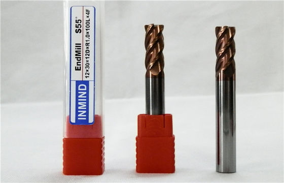 Uzun şaftlı köşe yarıçapını Mill End / kesici HRC55 dökme demir için yuvarlama köşe