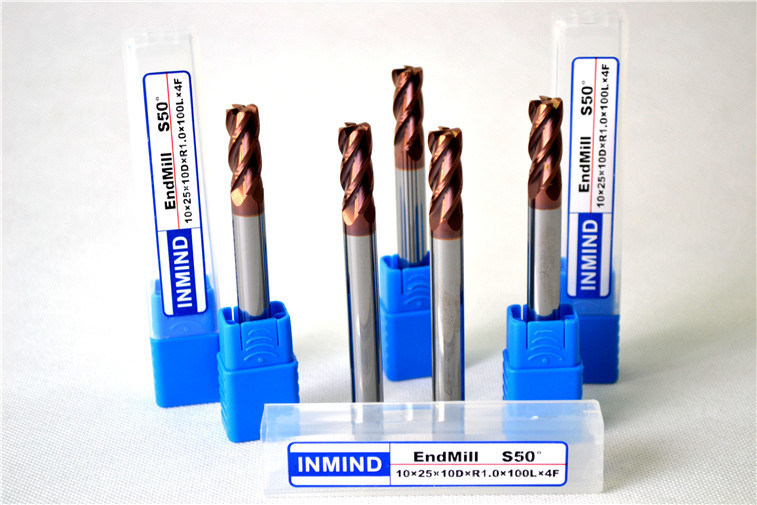 Kesici Ekstra Uzun CNC Köşe Yarıçapı End Mill 4 Flüt Karbür