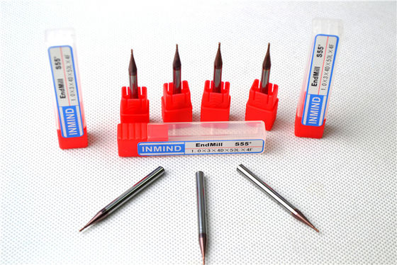 Dua seruling HRC60 Micro End Mills Micro Ukuran HRC55 Cutter, 0.3mm ke 0.9mm