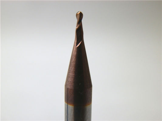ความเร็วสูง 2 ขลุ่ยลูกจมูกไมโคร End Mills HRC55 ตัด 0.5-0.6um